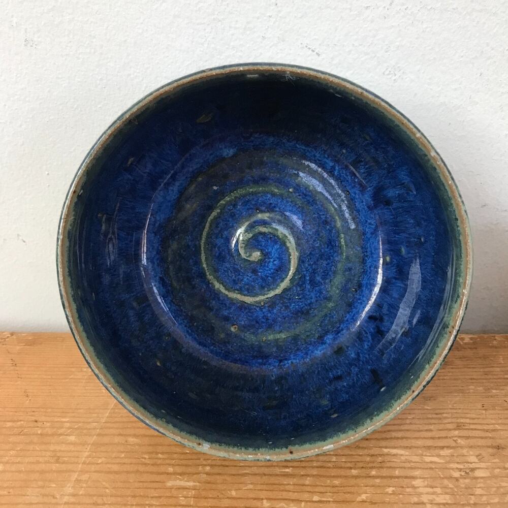 Set Pair 2 Handmade Cobalt Studio Art Pottery Miso Rice Soup Bowls Dishes 4.25"